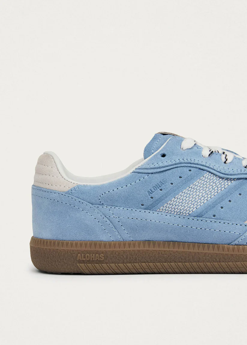 ALOHAS - WOMEN'S RIFE CORNFLOWER BLUE CREAM LEATHER SNEAKERS - Image 5