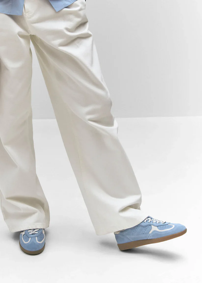 ALOHAS - WOMEN'S RIFE CORNFLOWER BLUE CREAM LEATHER SNEAKERS - Image 6