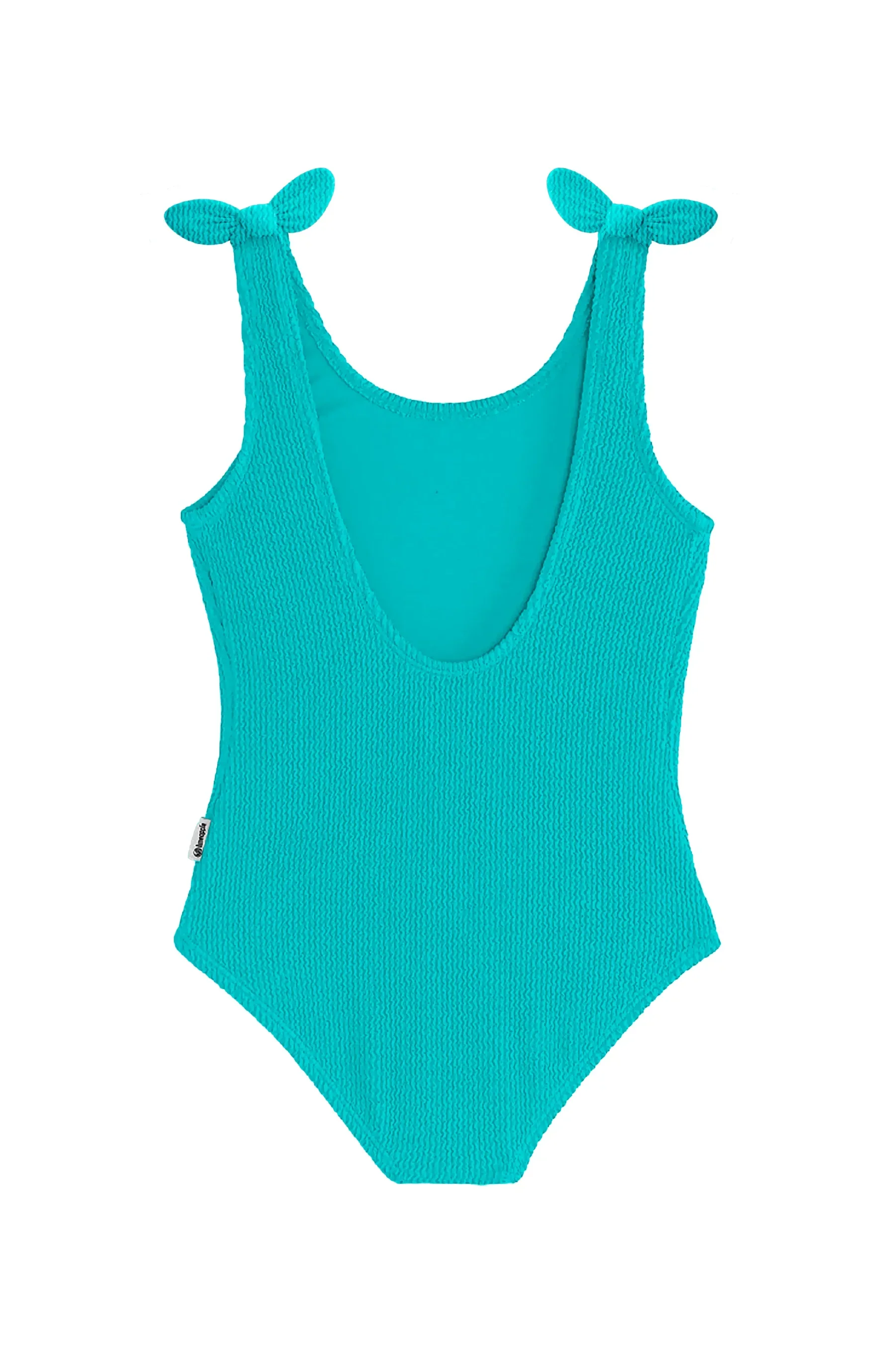 LIMEAPPLE -Kaya Crinkle Bow Tie One Piece - Turquoise - Image 2