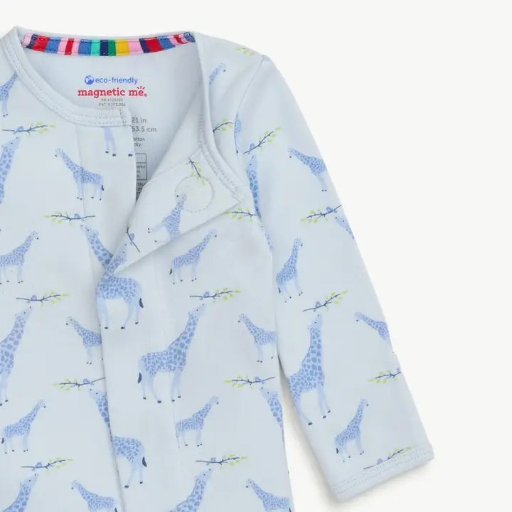 MAGNETIC ME - BLUE JOLIE GIRAFFE ORGANIC COTTON MAG FOOTIE - Image 2