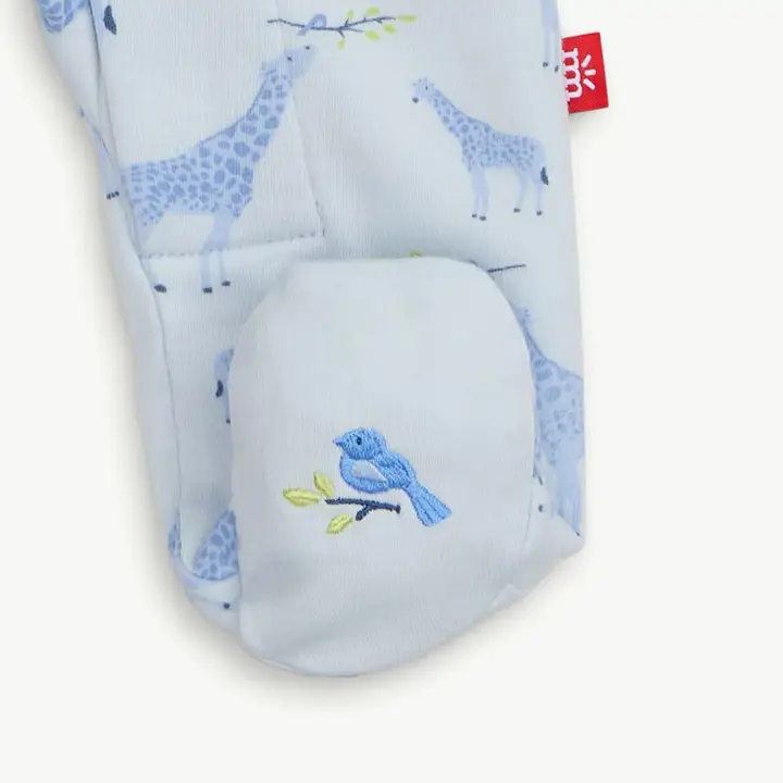 MAGNETIC ME - BLUE JOLIE GIRAFFE ORGANIC COTTON MAG FOOTIE - Image 3
