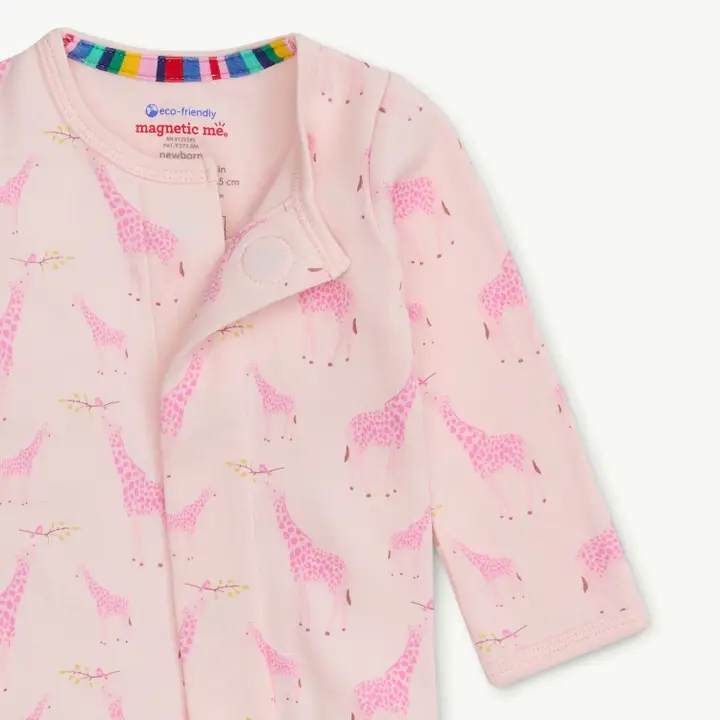 MAGNETIC ME - PINK JOLIE GIRAFFE ORGANIC COTTON MAG FOOTIE - Image 2